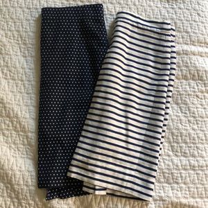 J Crew Navy and White Pencil Skirt Duo